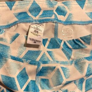 Athletic Works Blue and White Patterned Leggings